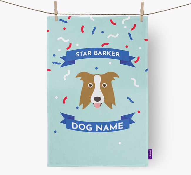 Personalised 'Star Barker' Tea Towel with {breedFullName} Icon